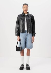 Mads Nørgaard SOFT JONES JACKET - Jachetă piele - black