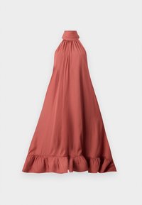 SABRINA HALTER NECK RUFFLED DRESS - Koktélruha / Partiruha - terracotta