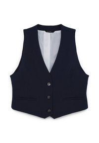 CROP TINTA UNITA - Waistcoat - blu