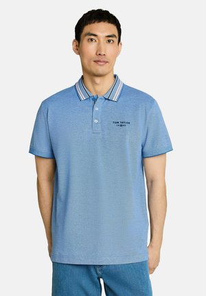 TOM TAILOR, PIQUÉ POLOSHIRT MIT LOGO-PRINT - Poloshirt - surf blue