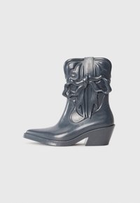 Cowboy/biker ankle boot - metallic gray