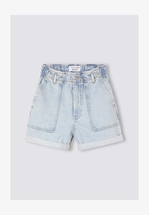 Terranova, PAPERPAG ACID WASH - Shorts di jeans - blu denim chiaro
