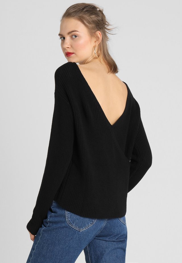 BASIC- BACK DETAIL JUMPER - Jumper - black