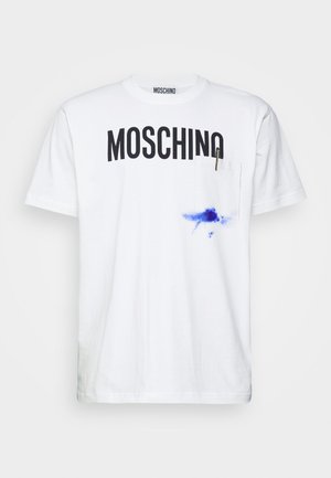 MOSCHINO WITH LOGO PEN INK - Apdrukāts T-krekls - white