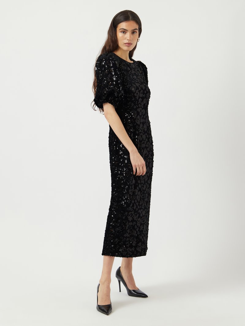 slim fit dress slacks Miss Anne - Strappy Midi Sequin Dress - Black