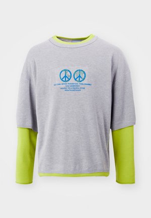 DOUBLE LAYER - Jumper - heather grey/acid green