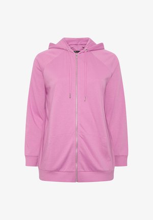 Yours Clothing, PLUS SIZE SWEATSHIRTS & HOODIES - Sudadera con cremallera - pink