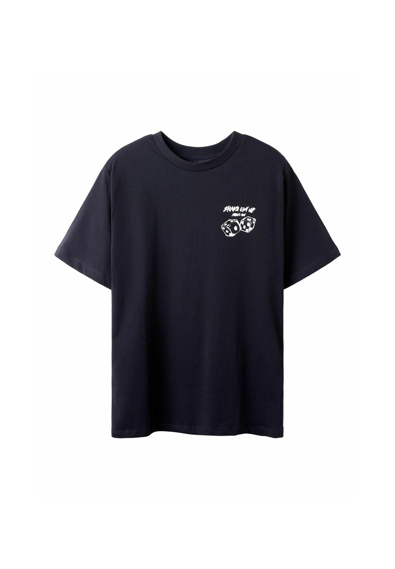 LMTD T-shirt print gemêleerd zwart