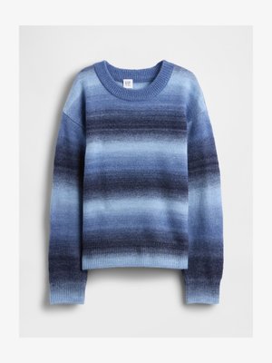 Maglione girocollo con sfumature di toni blu, realizzato in morbido tessuto a maglia con polsini e orlo a coste.