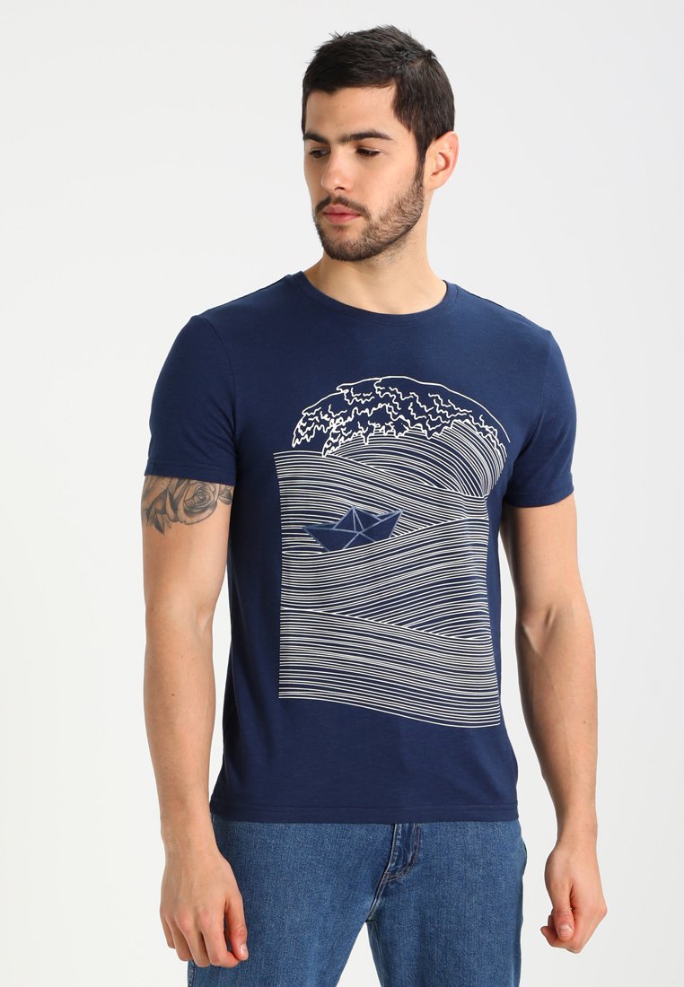 Pier One - T-shirt med print - dark blue/white, Förstora