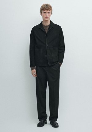 WITH POCKETS - Leren jas - black