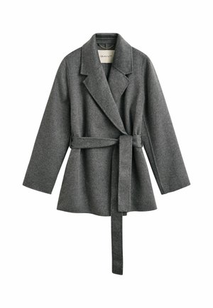 GANT, GANT HANDSTITCHED BELTED JACKET - Kurzmantel - charcoal melange