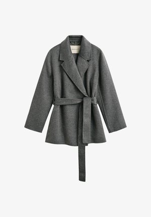 GANT, GANT HANDSTITCHED BELTED JACKET - Kurzmantel - charcoal melange