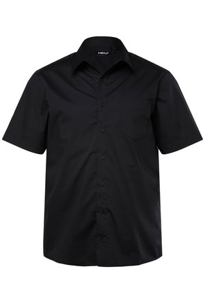 Men Plus, HALBARM VARIO-KRAGEN COMFORT FIT - Vapaa-ajan kauluspaita - black