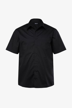 Men Plus, HALBARM VARIO-KRAGEN COMFORT FIT - Vapaa-ajan kauluspaita - black