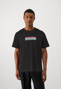 Jack & Jones JJCYBER TEE CREW NECK 5 PACK - Print T-shirt - mountain spring/white/black
