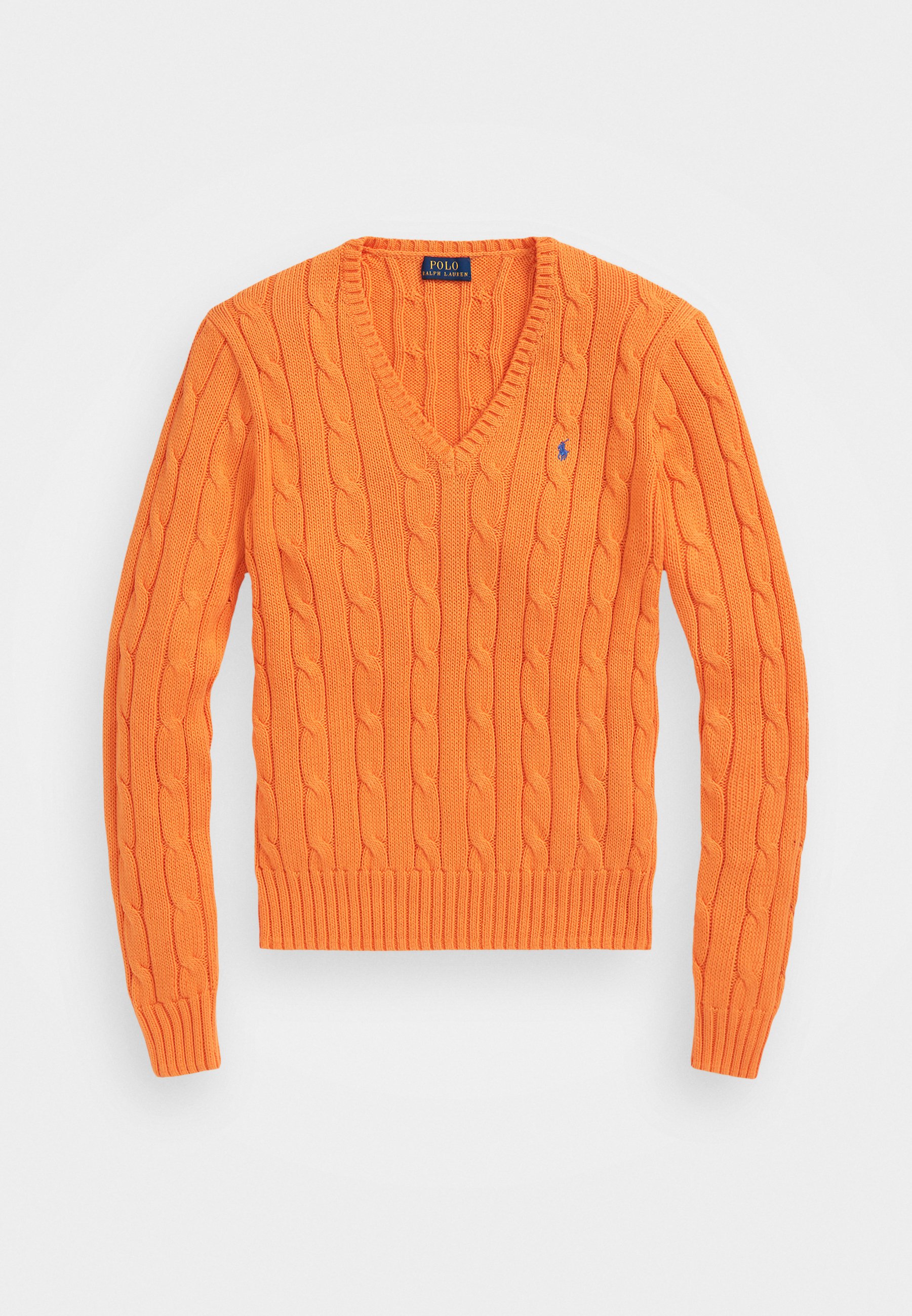 売れ筋商品|||ラルフローレン ニット&セーター レディース アウター CABLE KNIT COTTON V NECK SWEATER - Jumper - sun orange Polo Ralph Lauren CABLE KNIT COTTON V NECK SWEATER - Jumper
