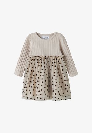 Name it, NBFPNEA LS TULLE DRESS - Robe de jour - peyote white