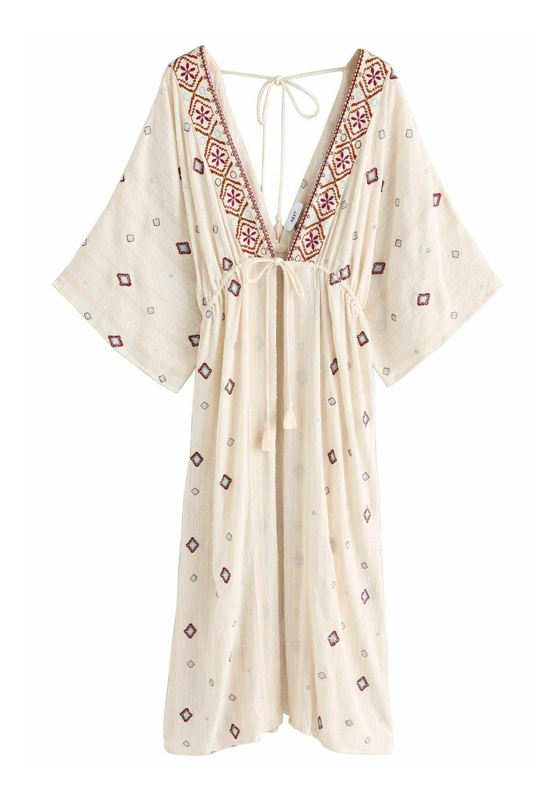 Next REGULAR FIT - TIE FRONT LENGTH - Maxikleid - beaded/beige - Zalando