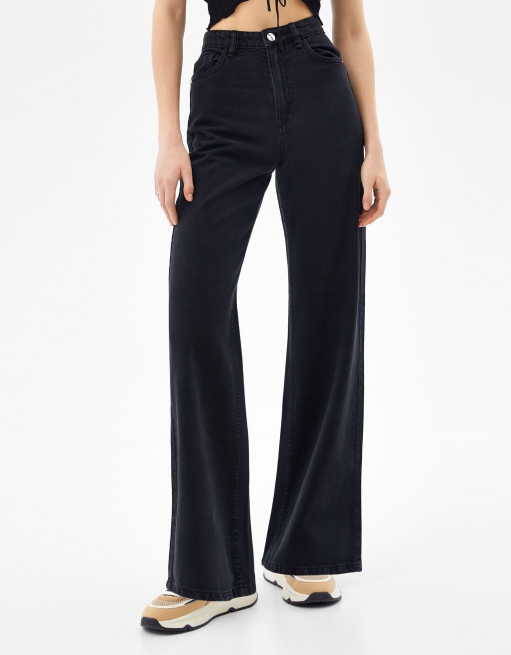 Bershka WIDE LEG - Jeans a zampa - black/nero - Zalando.it