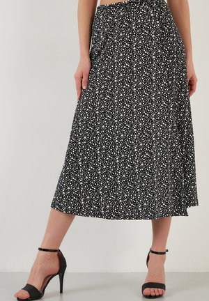 MIDI - Falda acampanada - black