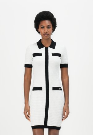 CONTRAST DRESS - Svetríkové šaty - off white