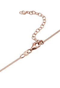 Armbånd i rosaguld med et struktureret linkdesign, der har en krebseslås og en justerbar forlængerkæde for størrelse fleksibilitet.