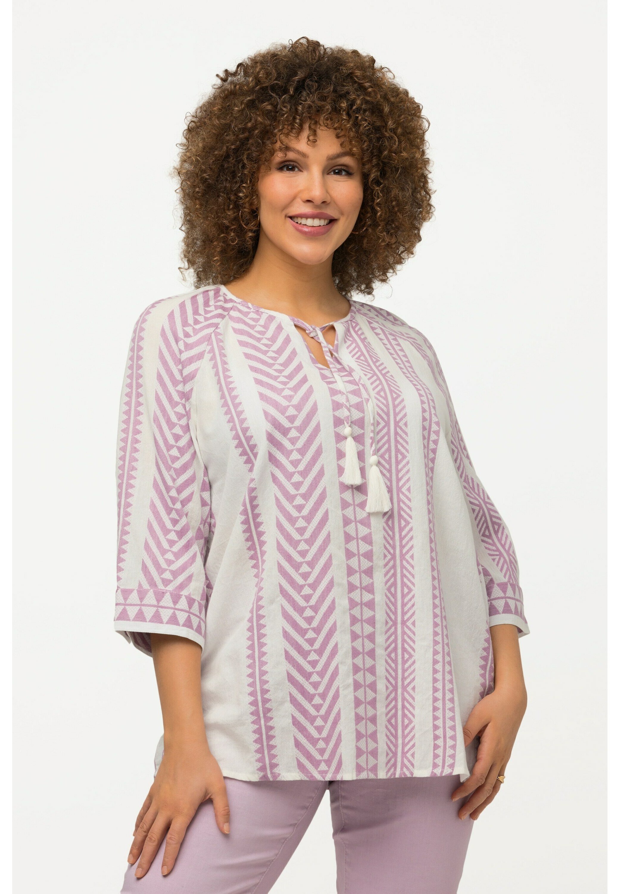 Blouse Ulla Popken Taille 44 – Gris Clair, Manches Longues, Coupe Ample – Occasion Très Bon état