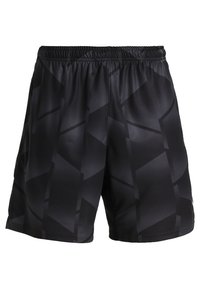 Svart sportshorts i ett smidigt, lätt material med ett geometriskt mönster och ett elastiskt midjeband för komfort.