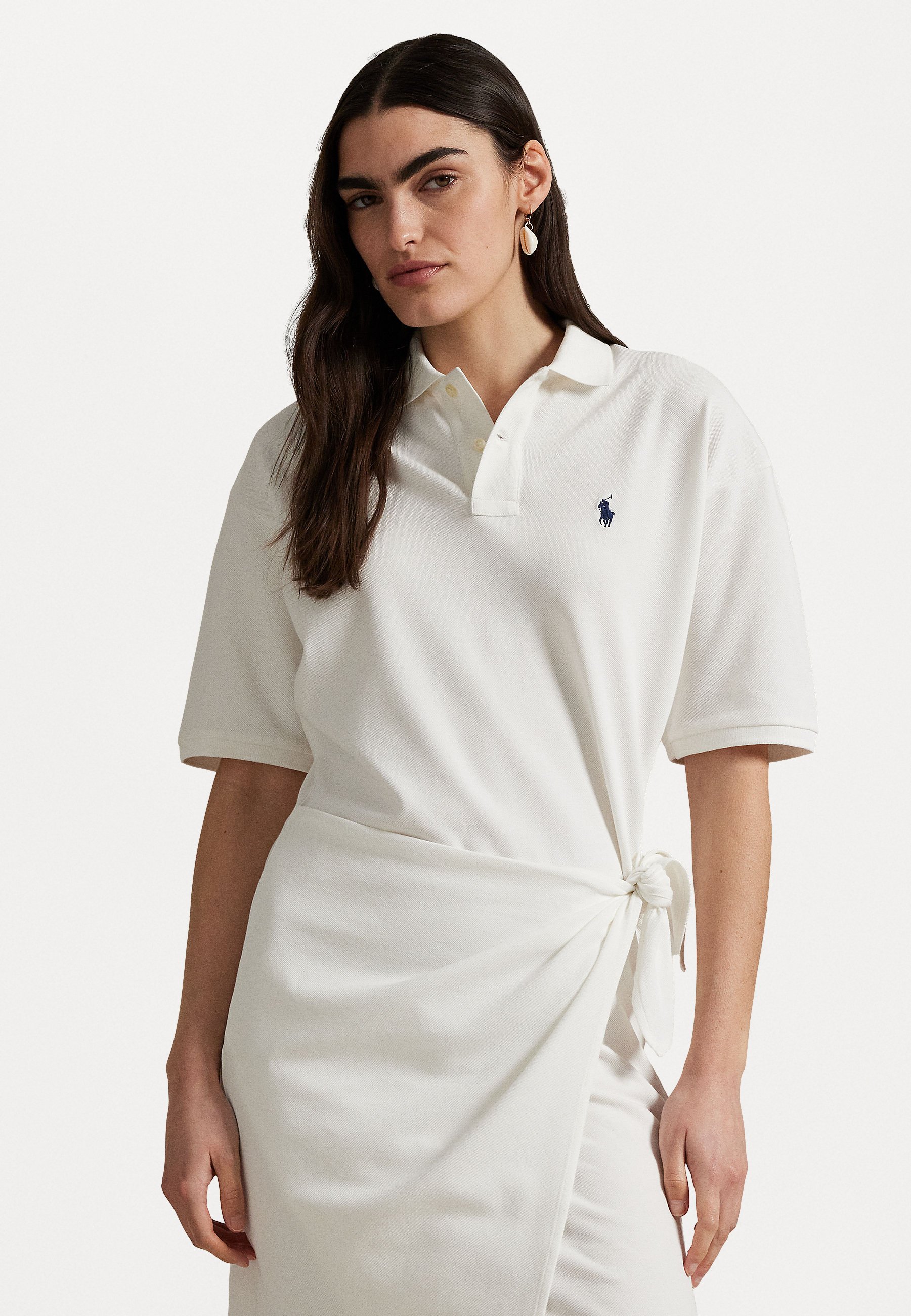 Polo Ralph Lauren COTTON POLO WRAP DRESS - Shirt dress - white -  Zalando.co.uk