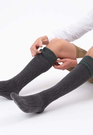 Herzsticht, TRACHTENSOCKEN LANG WIESENDISTEL - Kniestrümpfe - anthrazit-grün