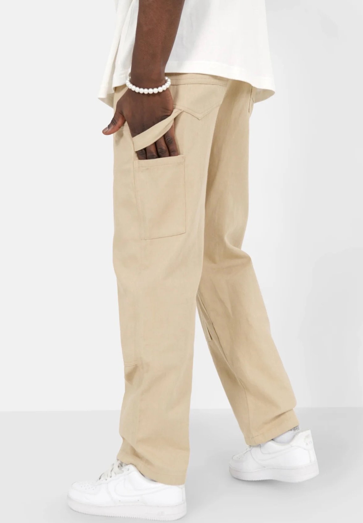 〈 TAN 〉 CHECKED&LINE PANTS Sixth June CARPENTER - Trousers - light beige/beige - Zalando