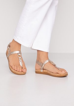 T-bar sandals - gold-coloured