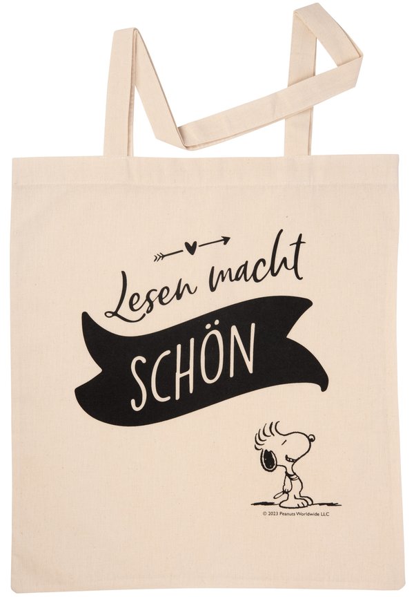 THE PEANUTS SNOOPY-LESEN MACHT SCHÖN - Shopping Bag - beige