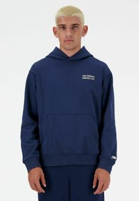 New Balance ATHLETICS EMBROIDERED - Felpa con cappuccio - nb navy