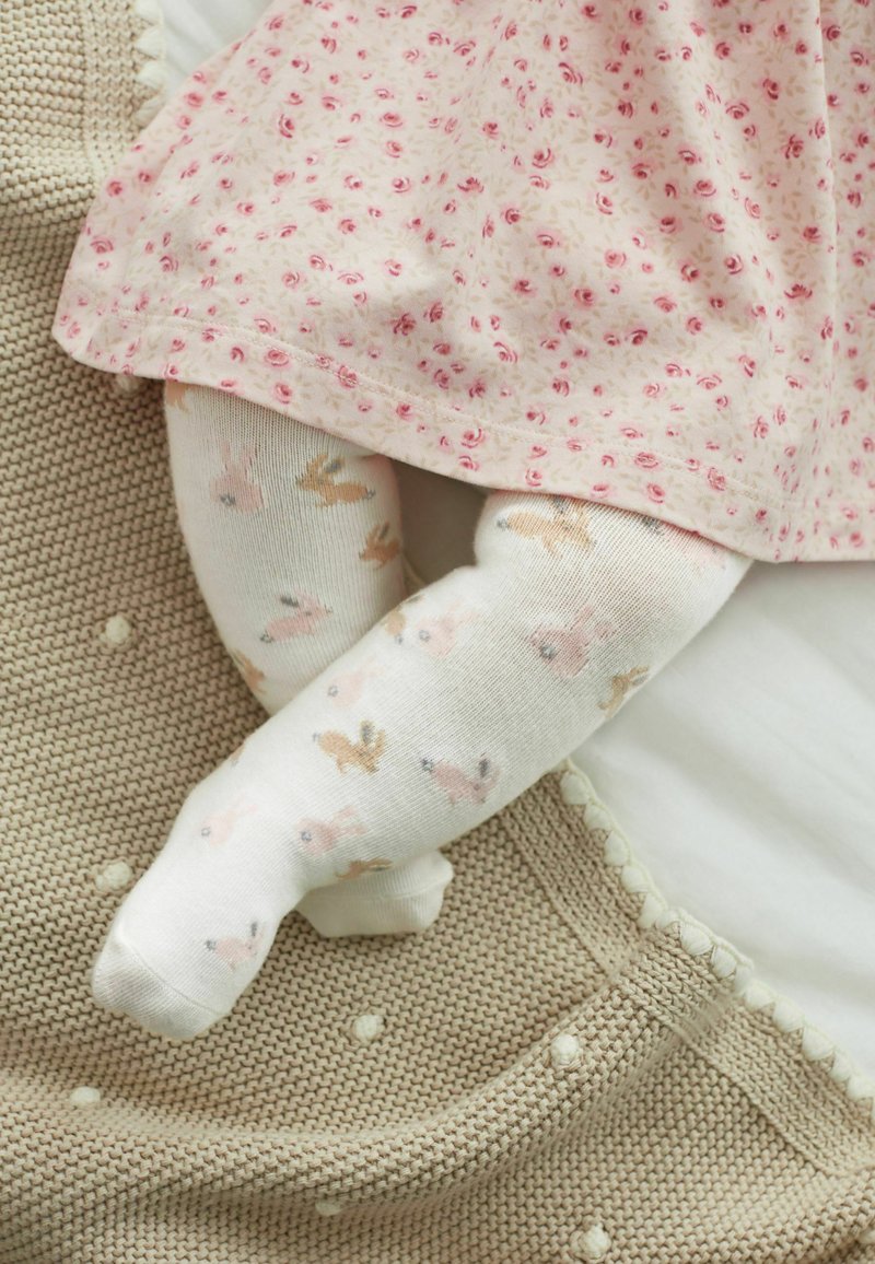 Next 2 PACK BABY TIGHTS Strumpfhose pink cream bunny/rosa meliert