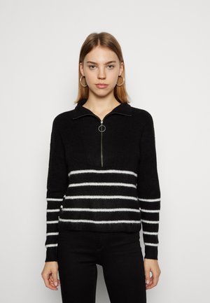 NMNEWALICE HIGH NECK  - Pullover - black/white