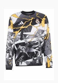 Felpa a maniche lunghe con stampa in stile fumetto nei colori nero, bianco e giallo, con vari personaggi e motivi. Scollo e polsini a coste.