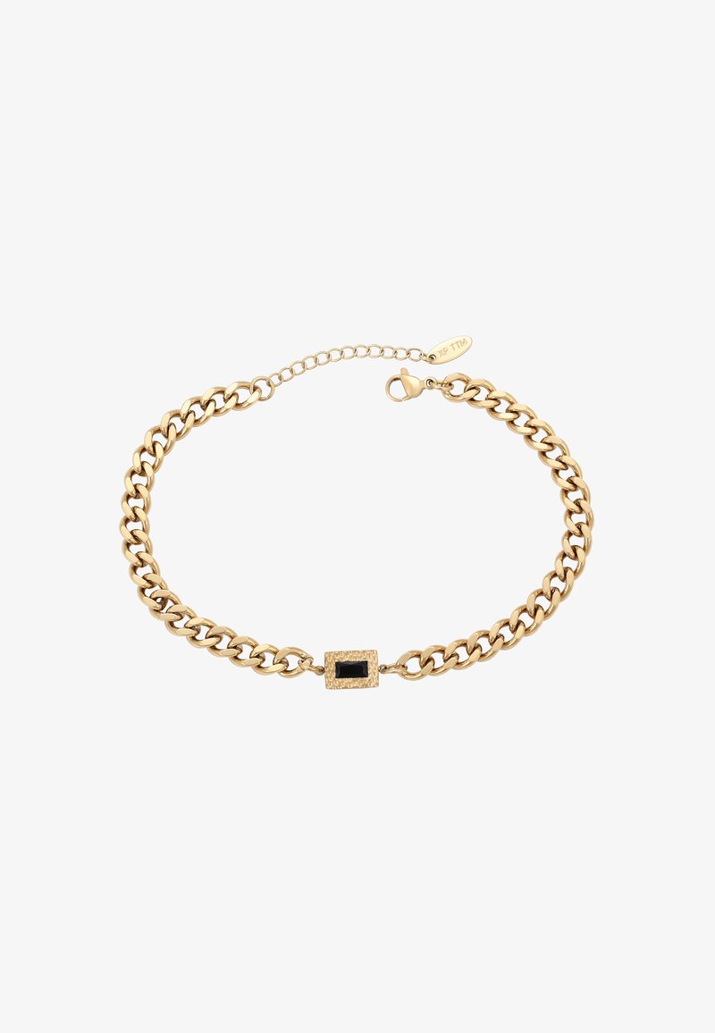 Kuldsinine käevõru ristkülikukujulise tekstuuriga klambriga, millel on must ristkülikukujuline kivi ja reguleeritav homaariklambri sulgemisviis.