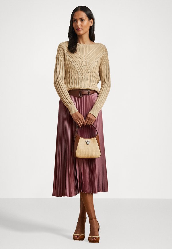 PLEATED SATIN CHARMEUSE SKIRT - Pleated skirt - rose mauve3