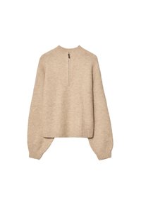 WITH ZIP - Pulover - mottled brown