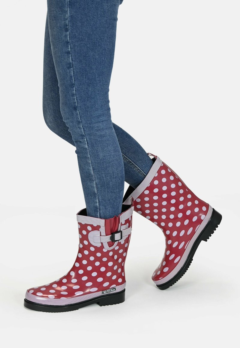 Damen Klassische Stiefel | MADSea Gummistiefel dunkelrot/weiß/dunkelrot - JR86951 Damen Klassische Stiefel | MADSea Gummistiefel dunkelrot/weiß/dunkelrot - JR86951