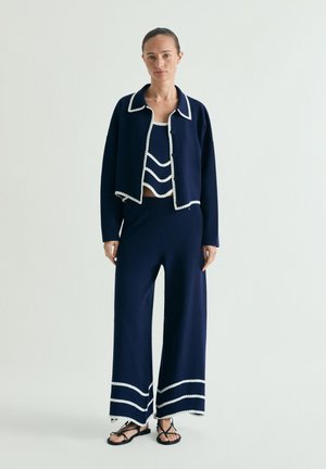 Scalpers, SCALPERS WAVY TAPE CARDIGAN - Chaqueta de punto - navy