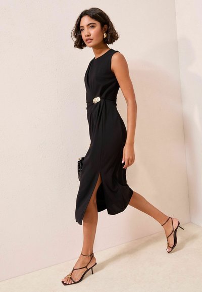 Lipsy BOW NECK SLEEVELESS BODYCON MIDI - Shift dress - black - Zalando Lipsy BOW NECK SLEEVELESS BODYCON MIDI - Shift dress - black - Zalando