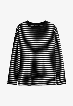 MATERNITY NURSING-REGULAR FIT - Top dugih rukava - black cream stripe