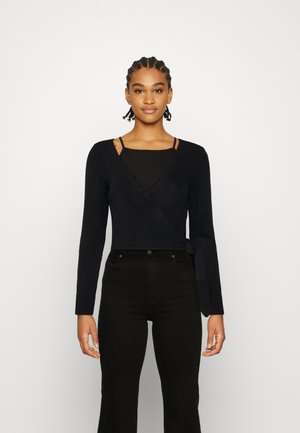 WRAP CARDIGAN - Cardigan - black