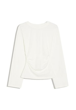 Bershka, LONG-SLEEVE T-SHIRT WITH FRONT GATHERING - T-shirt à manches longues - white