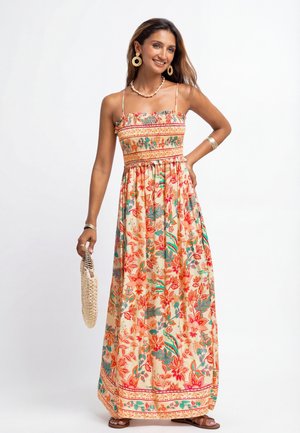 Cupshe, BOHO FLORAL SMOCKED MAXI DRESS - Vestido largo - multi-coloured