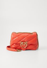LOVE PUFF  - Olkalaukku - mandarin red/antique gold-coloured
