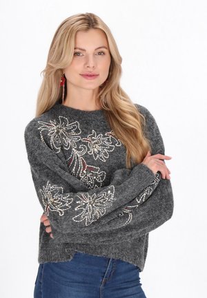 SWEATER - Svetr - dark grey melange
